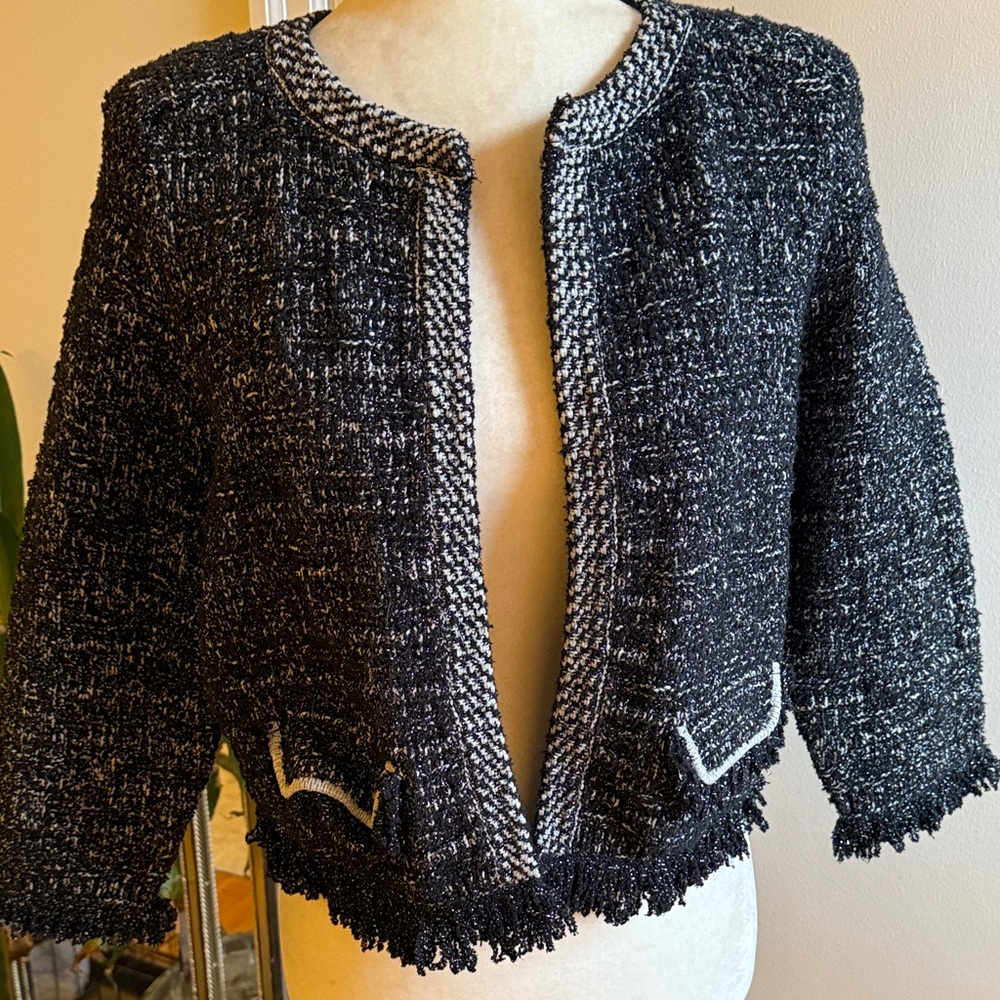 NWOT Ann Taylor Sweater Lady Jacket - Chanel Style Sz.Lg